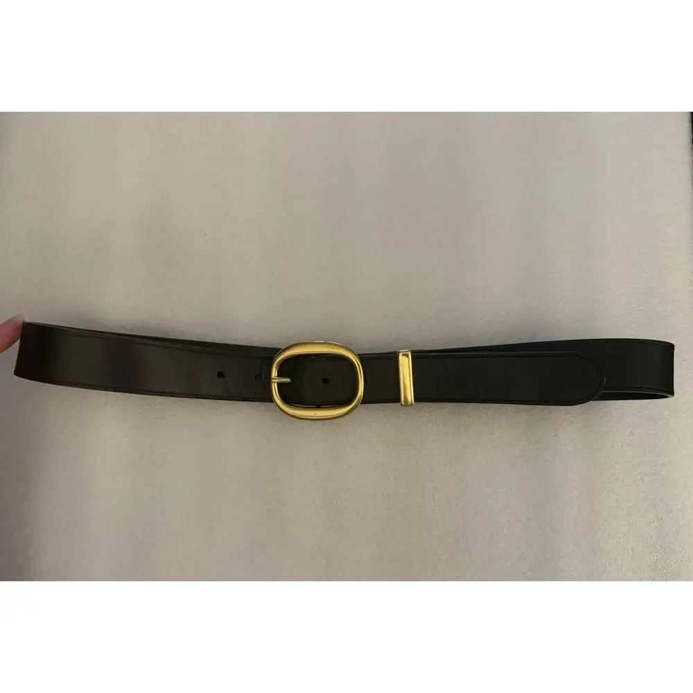 Aritzia Lifetime Brass Lifetime Leather Belt Dark Black Gold L